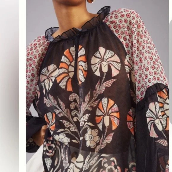 Anthropologie bold sheer blouse by Forever That Girl - Picture 9 of 11